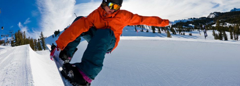Young Kid Snowboarding