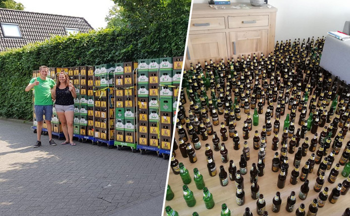 Verbazingwekkend Vriendengroep zet 8832 lege bierflesjes in het huis van kersverse KT-34