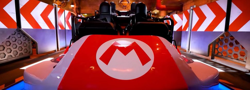 Check deze nieuwe Mario Kart-achtbaan waarin je schilden af kunt voeren